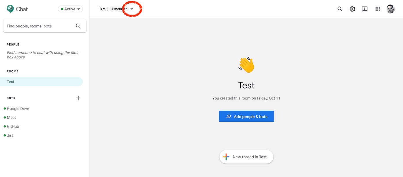 Screenshot 1: Open the chat room menu
