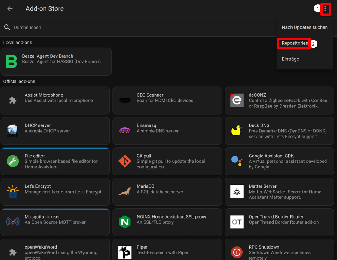 Agent add-on visible in Home Assistant